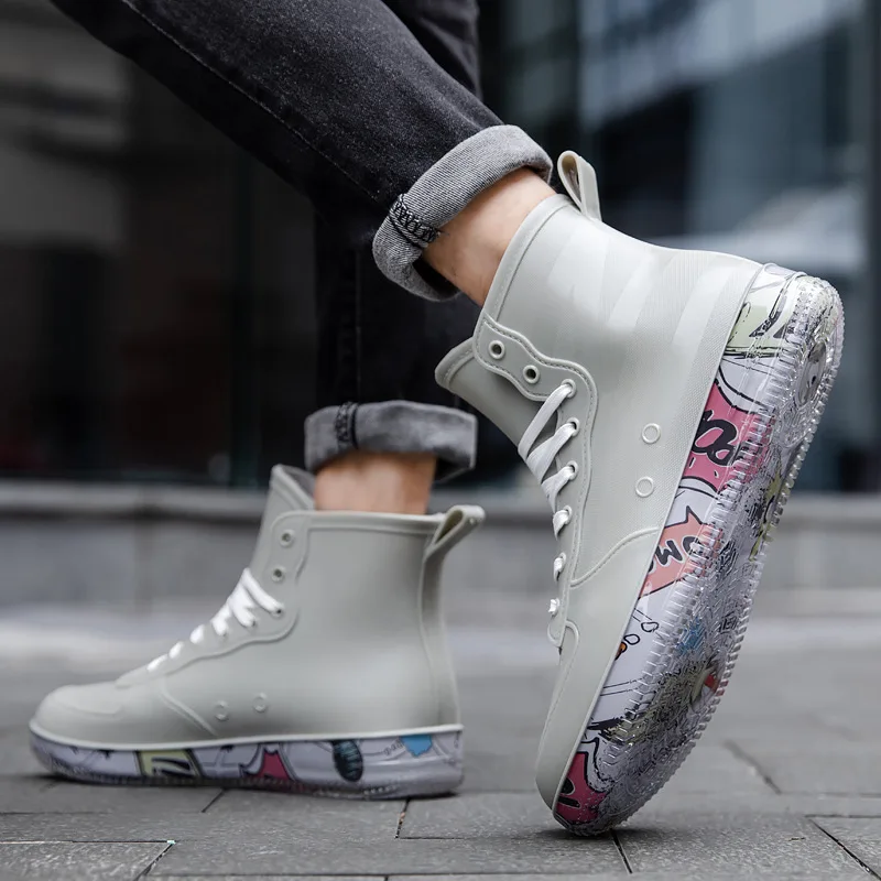 Men Rain Boots Fashion Trendy  - огляд і ціна Crossfit Male