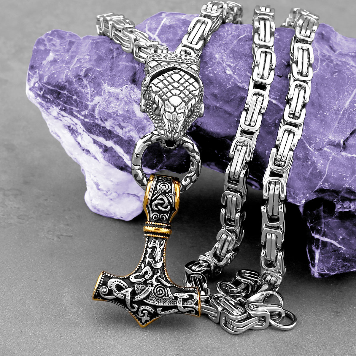 Nordic Odin Snake Head Necklac - огляд і ціна Battle Rope Anchor