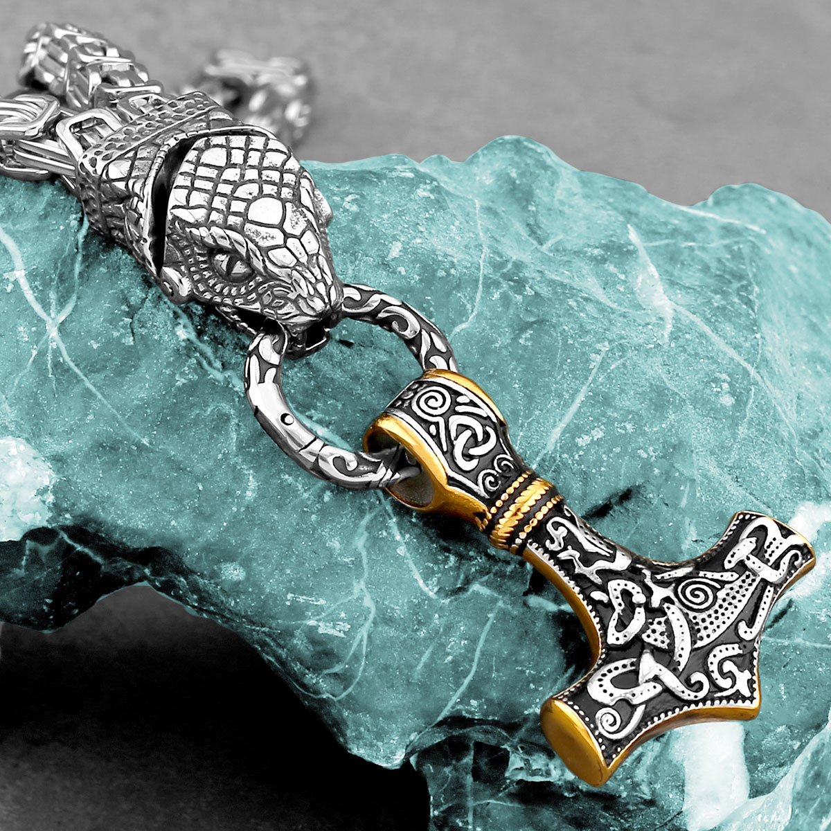 Nordic Odin Snake Head Necklac - огляд і ціна Battle Rope Anchor
