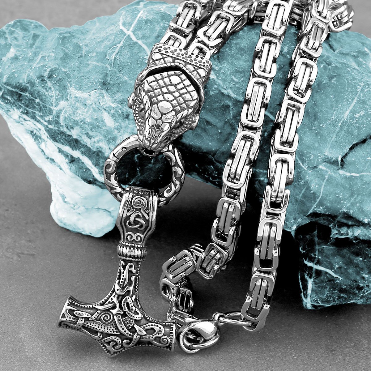 Nordic Odin Snake Head Necklac - огляд і ціна Battle Rope Anchor